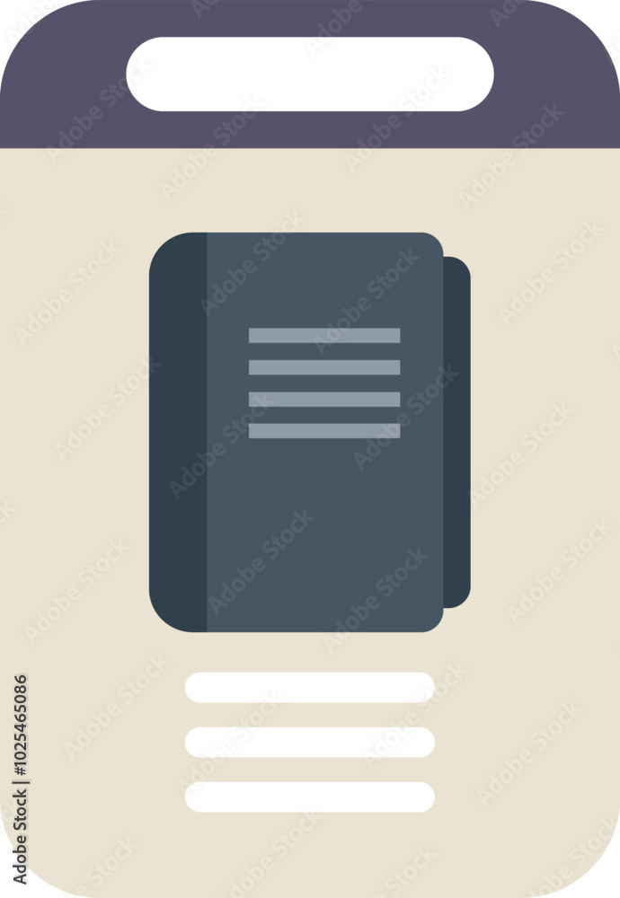 Poster smartphone is displaying a book app icon, representing the concept of digital reading and accessing 