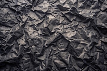 Fototapeta premium Minimalist black crumpled paper texture background