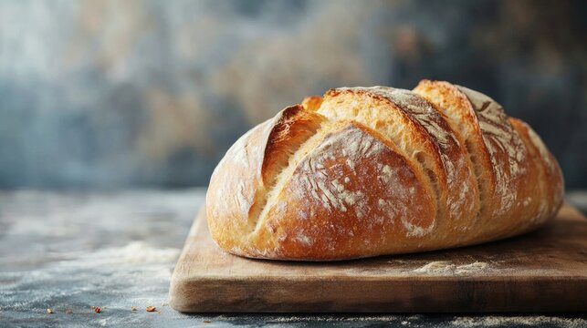 Freshly Baked Artisan Bread on Wooden Cutting Board