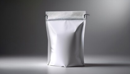 Elegant coffee bag mockup with zip lock top, shown upright, highlighting its minimalist design and soft shadows. Generative AI
