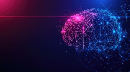 Futuristic Digital Brain with Network Connections