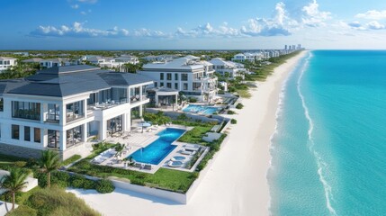 Fototapeta premium Luxurious Oceanfront Villas with Stunning Views