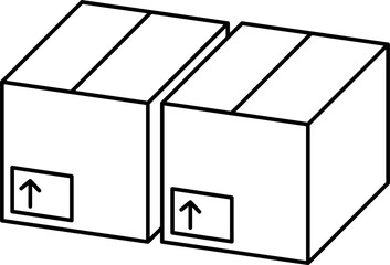 Closed cardboard box outline illustration vector