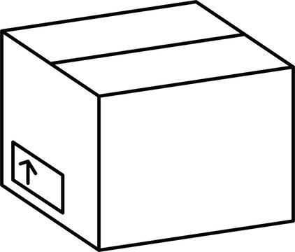 recommend clip art: Closed cardboard box outline illustration vector