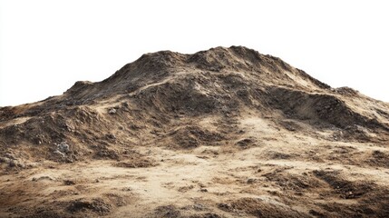 Fototapeta premium 2410_033.mountain of displaced dirt, rocky inclusions visible, natural color palette, land development imagery