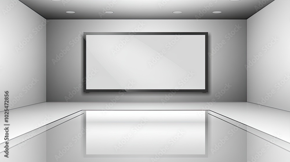 Poster minimalist modern display space with blank canvas