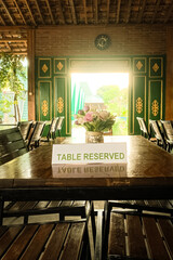 table restaurant sign table reserved