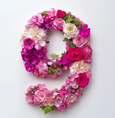 Flowers make up the Arabic numerals 1234567890 one  two  three  four  five  six seven  eight  nine  ten、 eleven twelve 