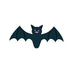 羽を広げた正面のこうもり　ベクターイラスト