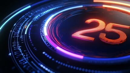 Futuristic Digital Interface with Number