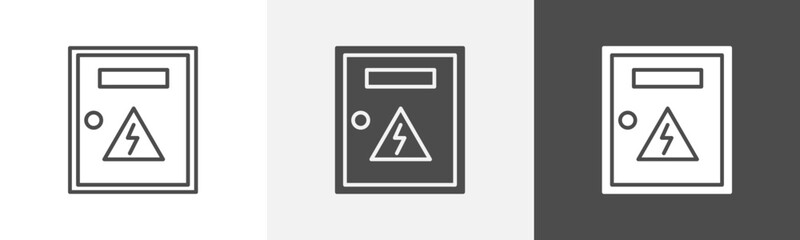 electric panel icon Thin line symbol collection