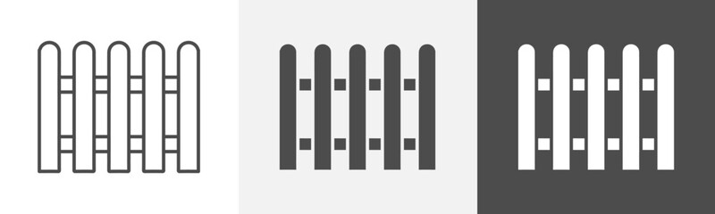 fence icon Thin line symbol collection