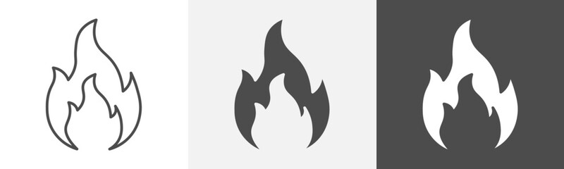 fire icon Thin line symbol collection