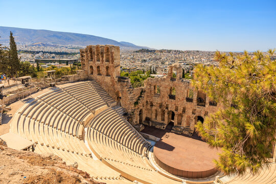 A large amphitheater with a stage, the Acropolis of Athens