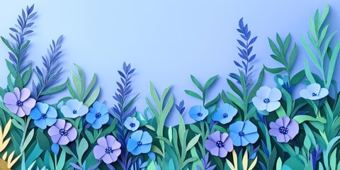 Blossoming rosemary herb in the garden featuring blue and purple flowers, Rosemary Herb Blossoming in Garden with Blue and Purple Flowers