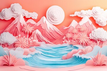Stunning tropical beach with clear skies Ideal setting for holiday and vacation themes, Tropical beach with clear skies ideal for holiday and vacation themes