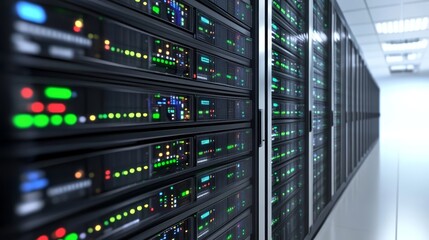 Server Room Data Center Technology Network Rack Modern