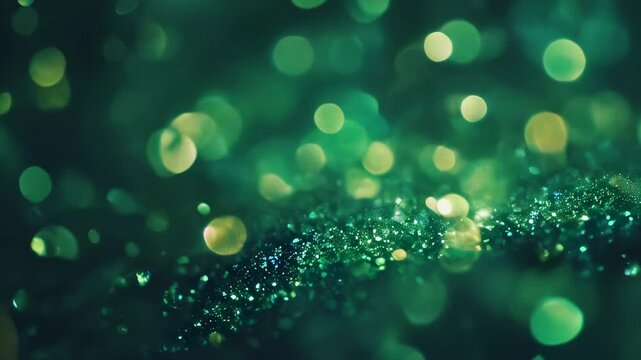 Green sparkles twinkle in the dark, casting a magical glow that captivates attention and enhances the ambiance