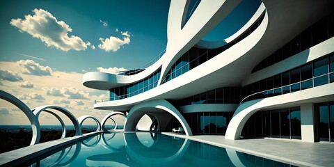 wallpaper representing a metropolis with modern and futuristic architecture.