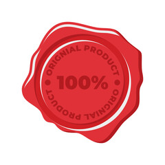 Simple red old wax seal flat vector illustration, wax stamp, old wax seal vector perfect for business needed