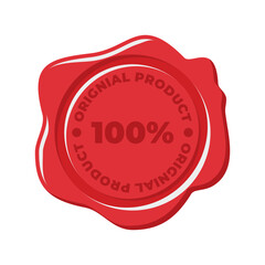 Simple red old wax seal flat vector illustration, wax stamp, old wax seal vector perfect for business needed