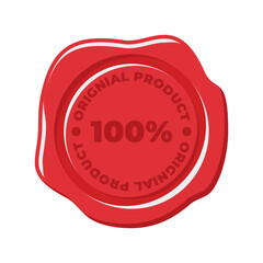 Simple red old wax seal flat vector illustration, wax stamp, old wax seal vector perfect for business needed