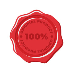 Simple red old wax seal flat vector illustration, wax stamp, old wax seal vector perfect for business needed
