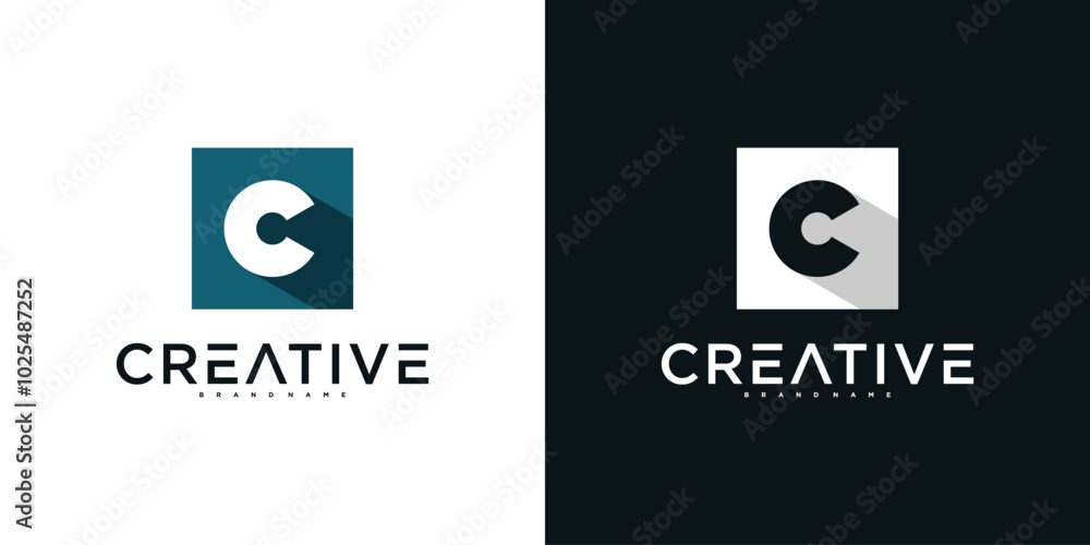 Poster Initial letter C logo design template, modern unique design. Premium Vector