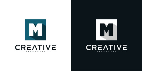 Obraz premium Initial letter M logo design template, modern unique design. Premium Vector