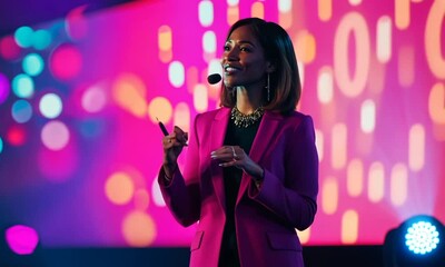 Motivational Speaker Addressing Audience