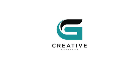 Creative modern initial letter G logo design. Premium Vector