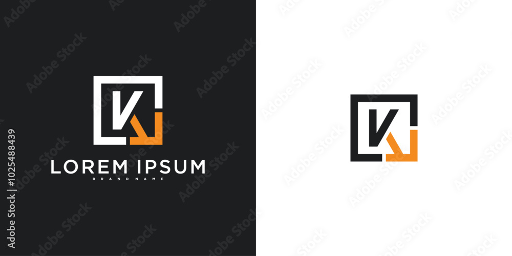 Sticker Initial letter K logo design template, modern unique design. Premium Vector