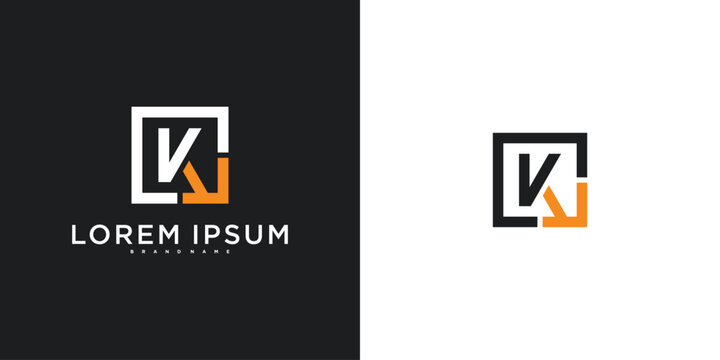 Initial letter K logo design template, modern unique design. Premium Vector