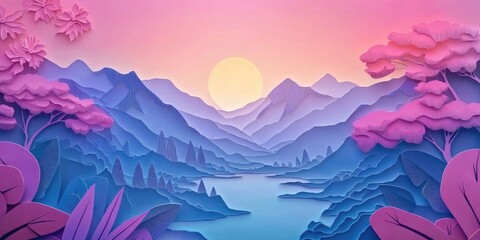 View of a misty landscape, Misty landscape view