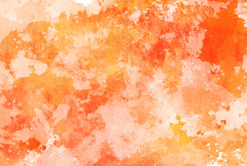 背景素材_水彩テクスチャ_オレンジ