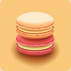 Colorful macarons stacked on a smooth background, perfect for desserts and pastries.