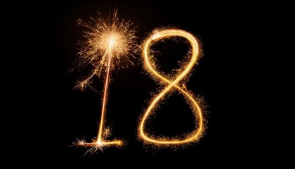 Celebratory Sparkler 18 for Milestone Birthdays