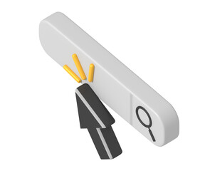 Search bar click isometric style