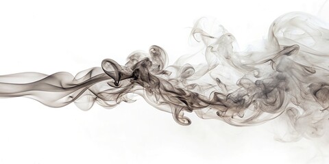 Minimalist smoke whisps on white background emphasizing simplicity and elegance