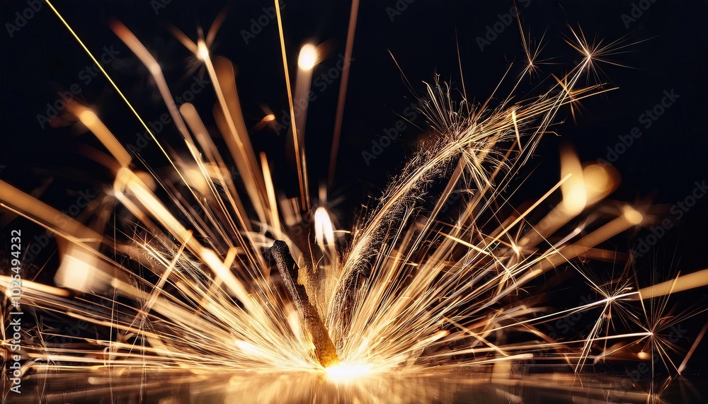 Poster captivating close-up of sparkling fireworks display