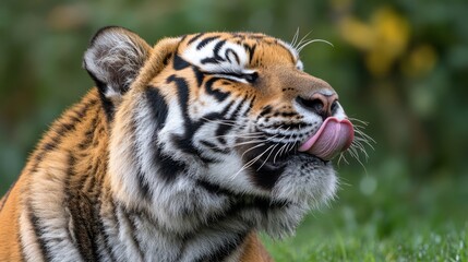 Obraz premium Playful Tiger Enjoying a Moment in Nature
