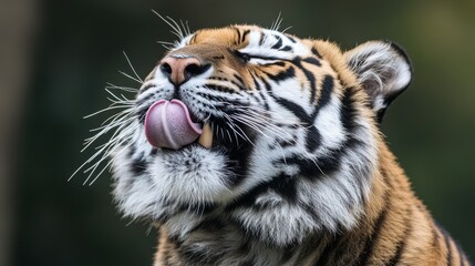 Playful Tiger Enjoys a Moment of Happiness