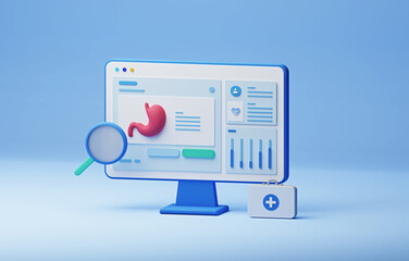 Healthcare body organ examination mini-scene
