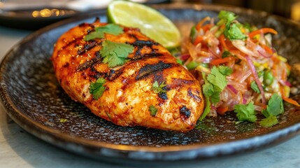 Grilled Chicken with Fresh Herbs and Salsa