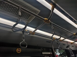 Grip handles on city buses