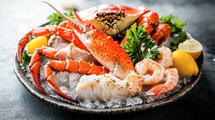 Fresh Seafood Platter with Crab and Shrimp