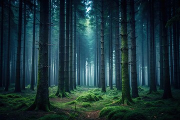 Fototapeta premium Dark and moody forest close-up