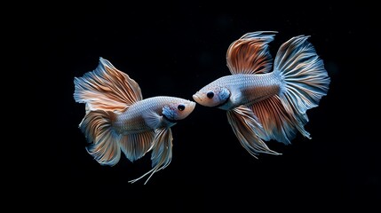 Two Siamese Fighting Fish Facing Each Other