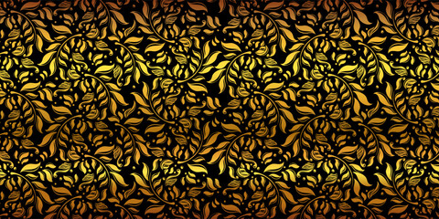 floral pattern background (black gold)