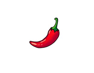 Hand drawn fresh red hot chili peppers isolated on white background 